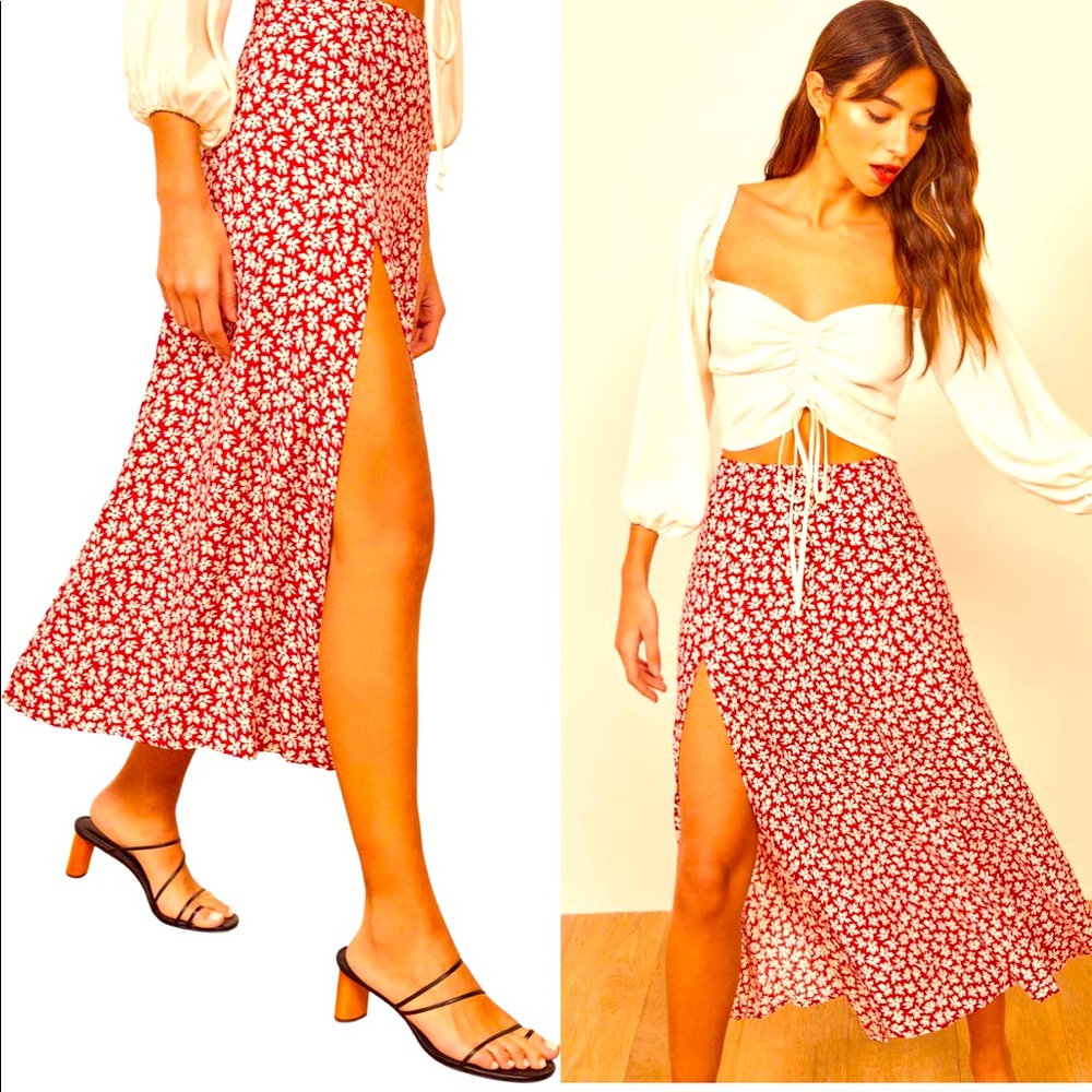 Reformation midi skirt